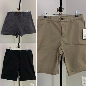 A New Day Casual Chino Shorts Bundle - Black, Gray, Tan